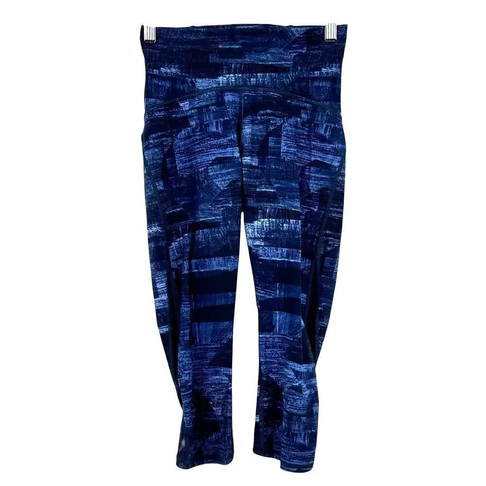 Lululemon Wunder Under Luxtreme High-Rise Crop Leggings Blue Midnight Size 4